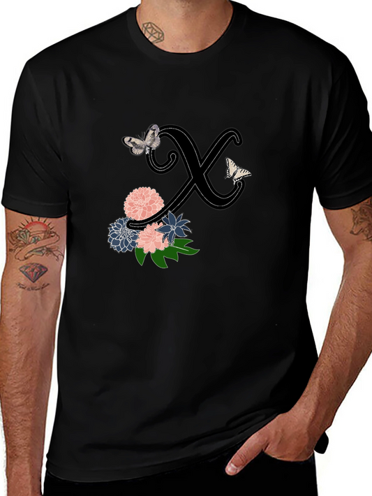 Floral Letter X Butterfly Tee