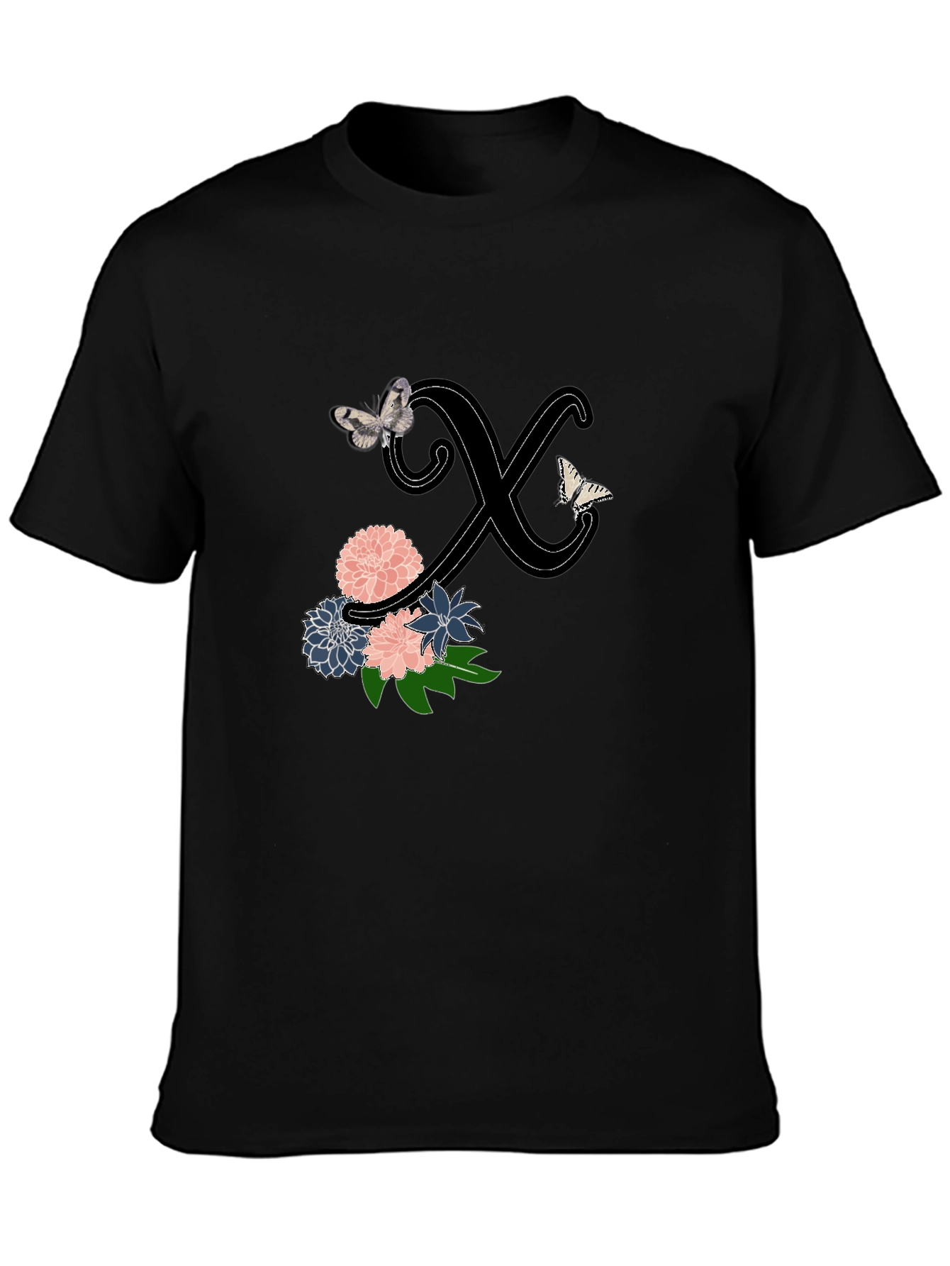 Floral Letter X Butterfly Tee