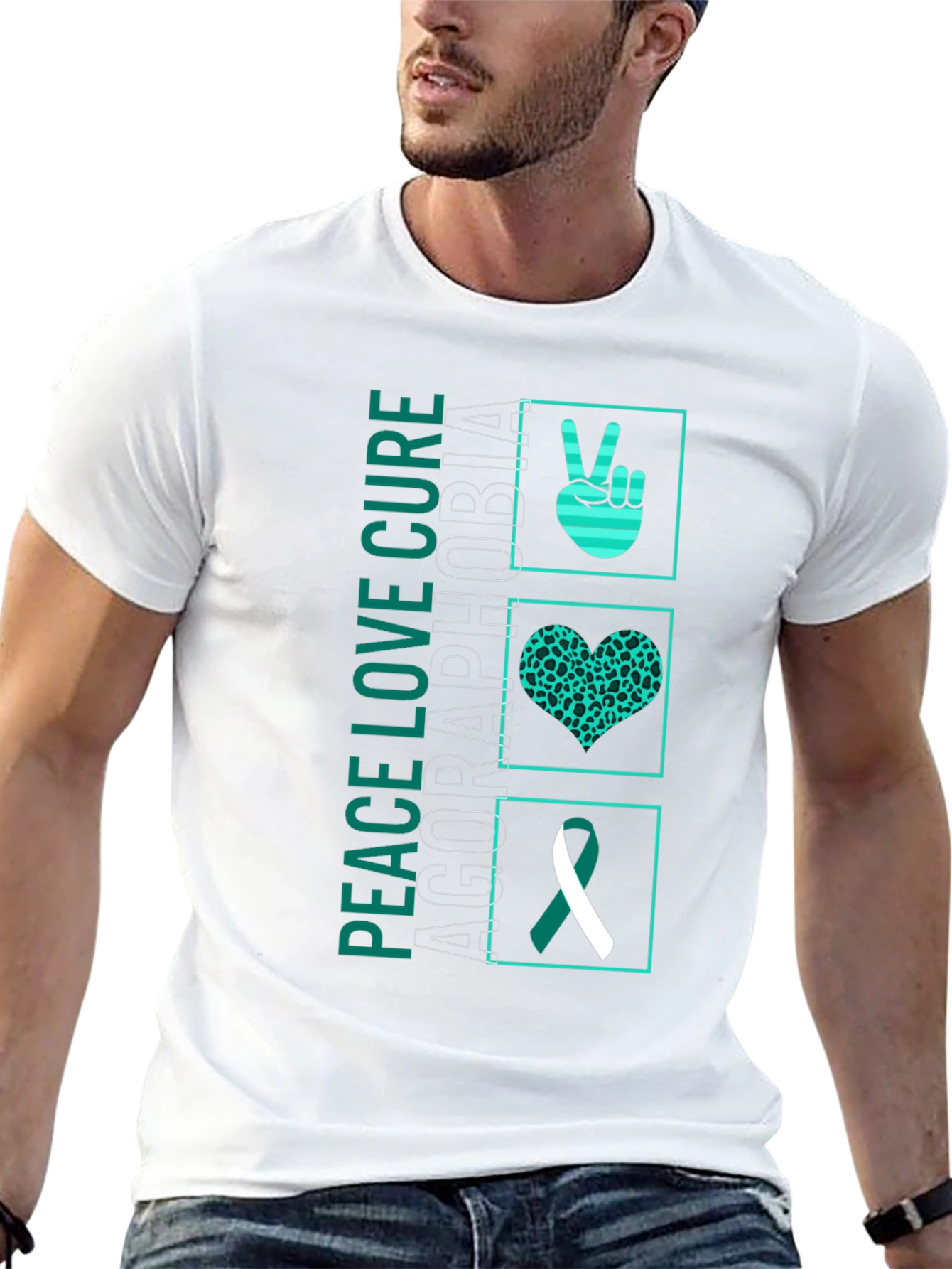 Agoraphobia Awareness T-Shirt: Peace Love Cure