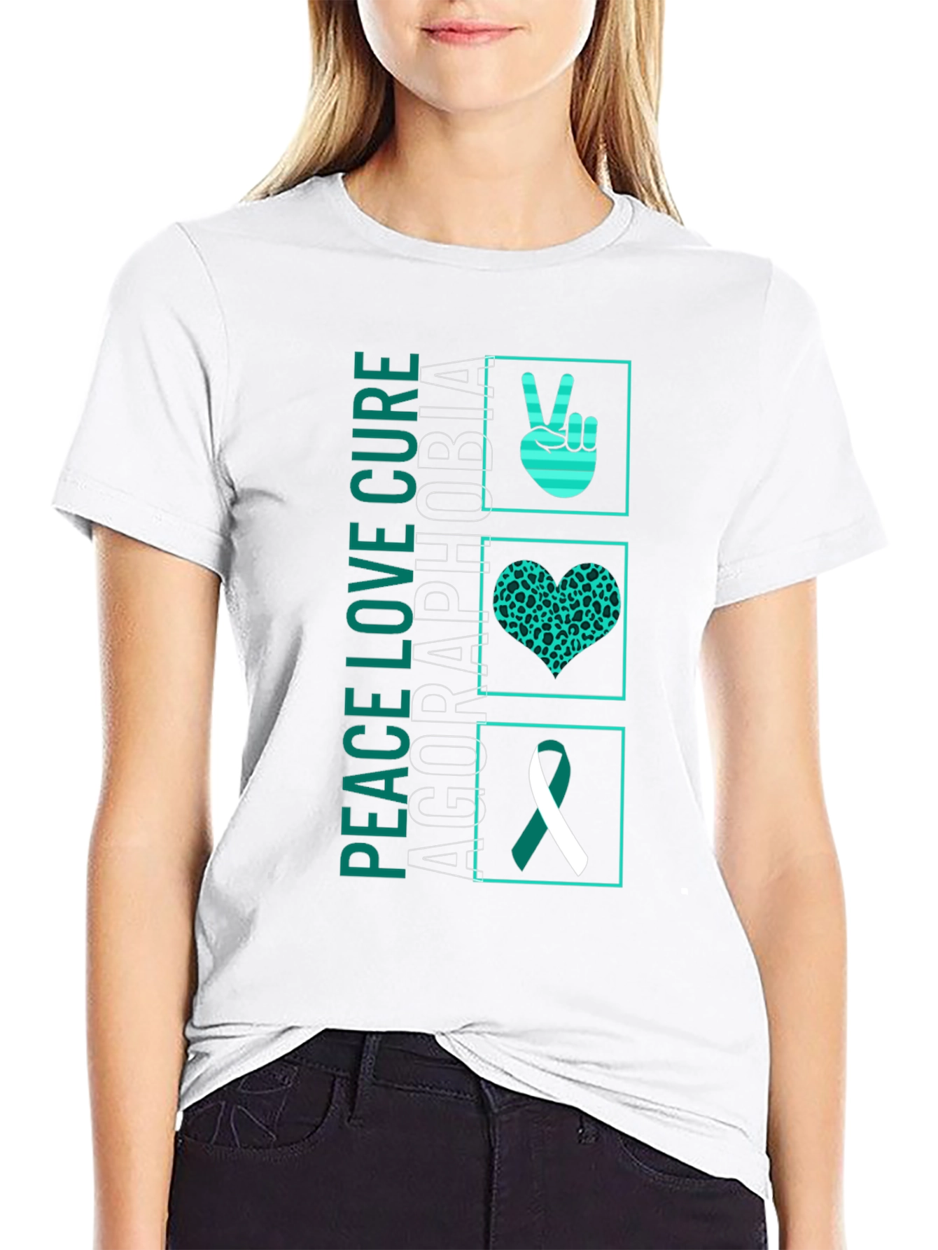 Agoraphobia Awareness T-Shirt: Peace Love Cure