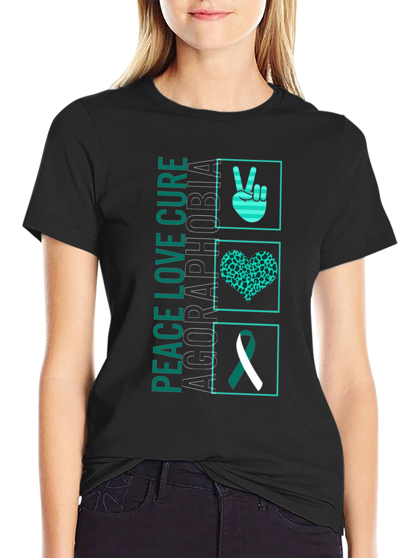 Agoraphobia Awareness T-Shirt: Peace Love Cure