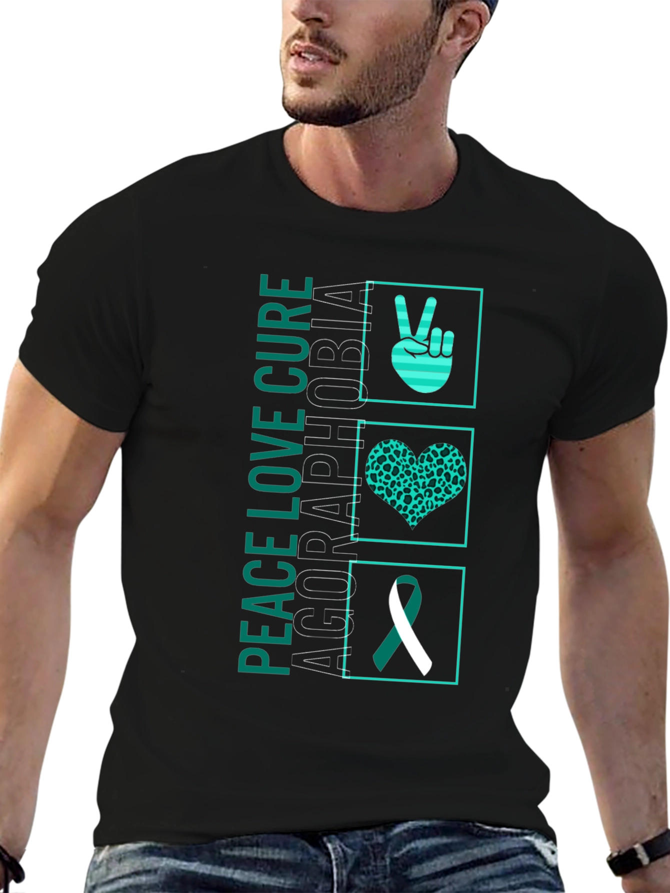 Agoraphobia Awareness T-Shirt: Peace Love Cure