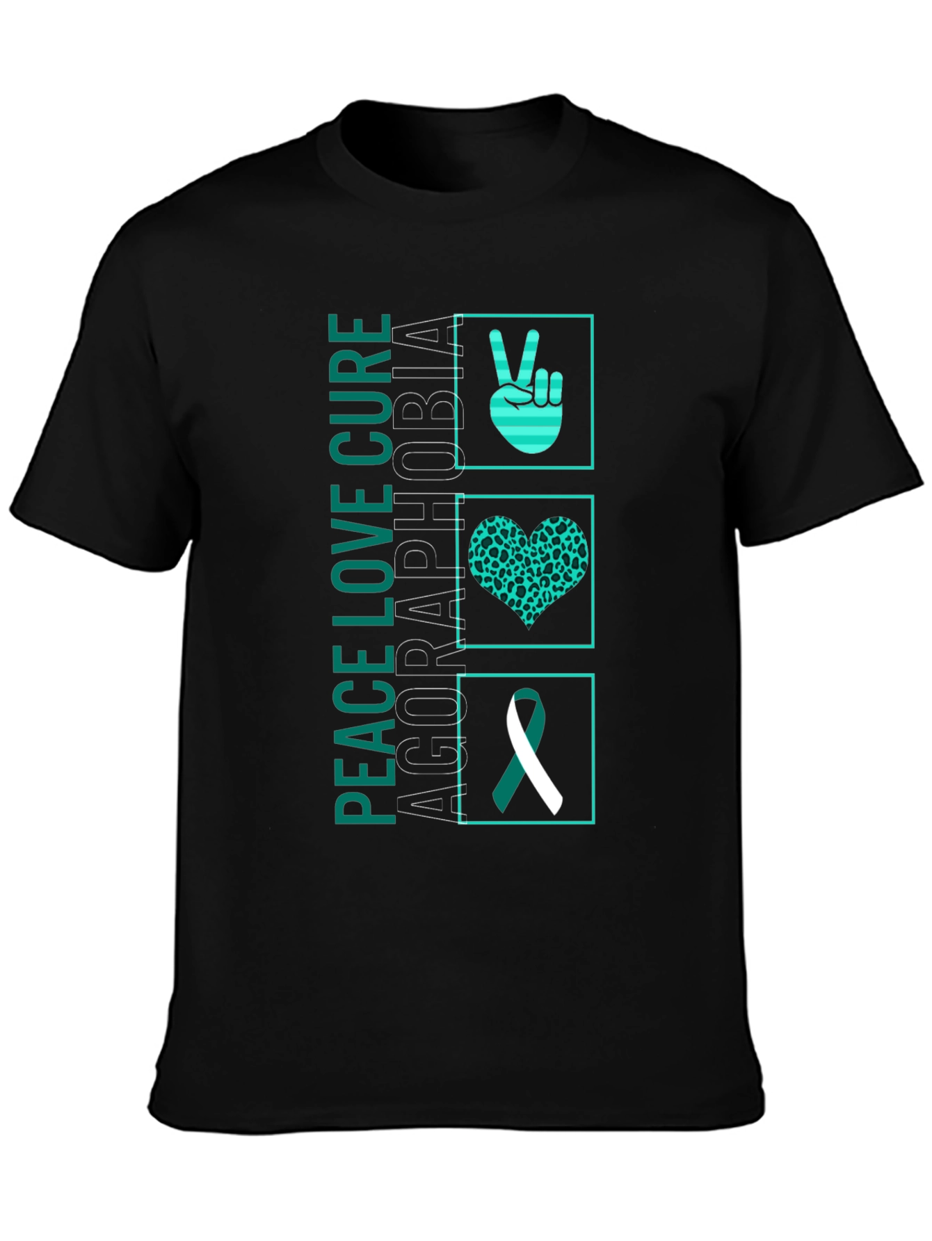 Agoraphobia Awareness T-Shirt: Peace Love Cure