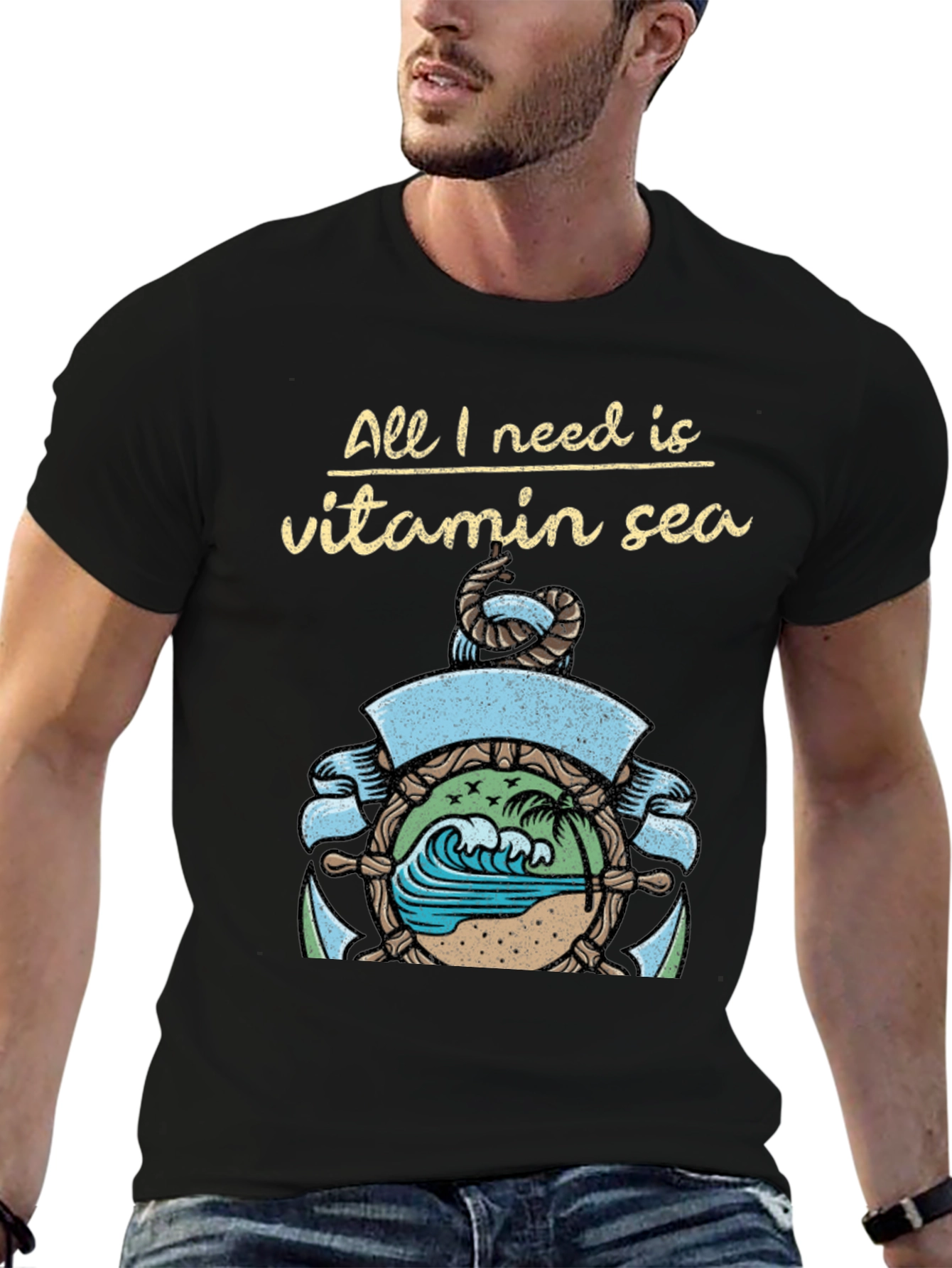 Vitamin Sea Graphic T-Shirt - Beach Lover Tee