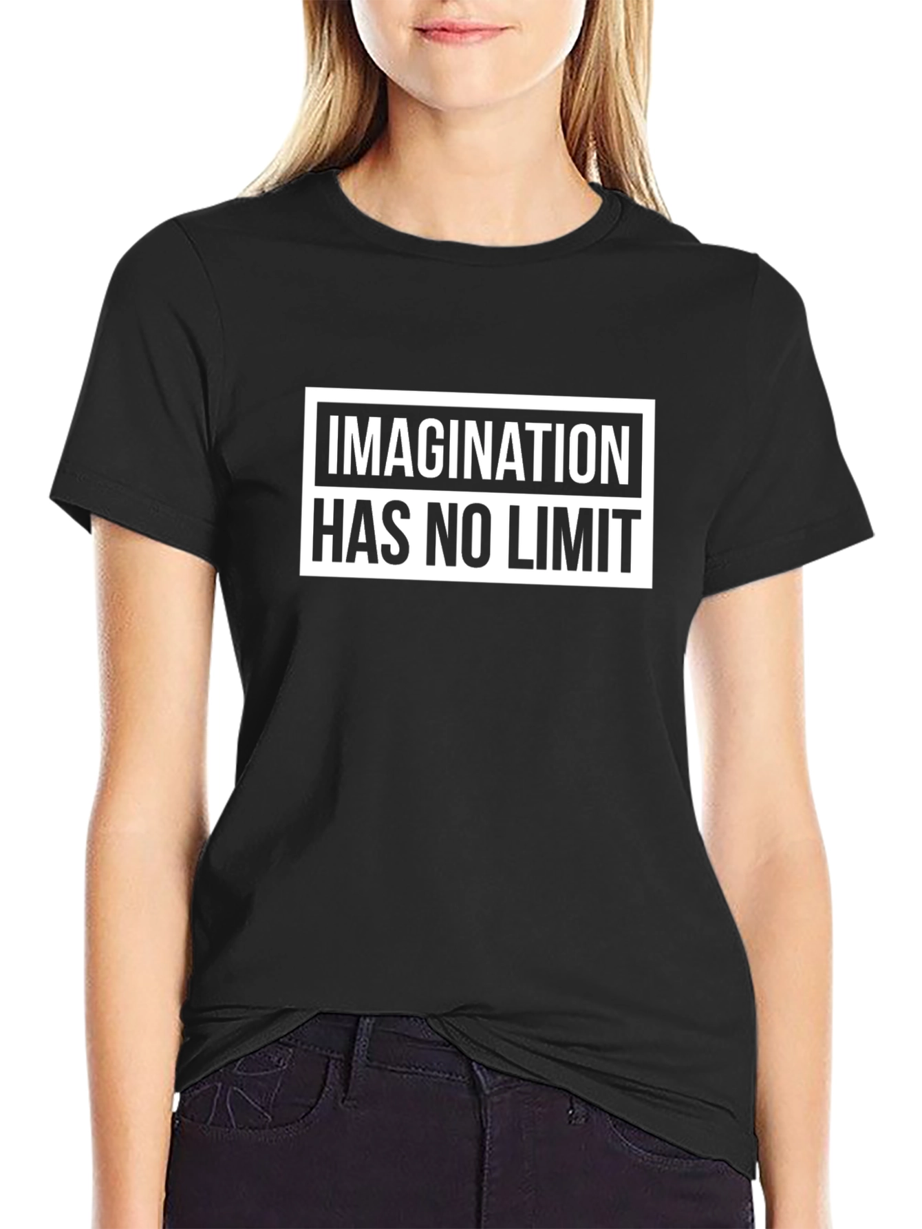Imagination Has No Limit Black Graphic Tee