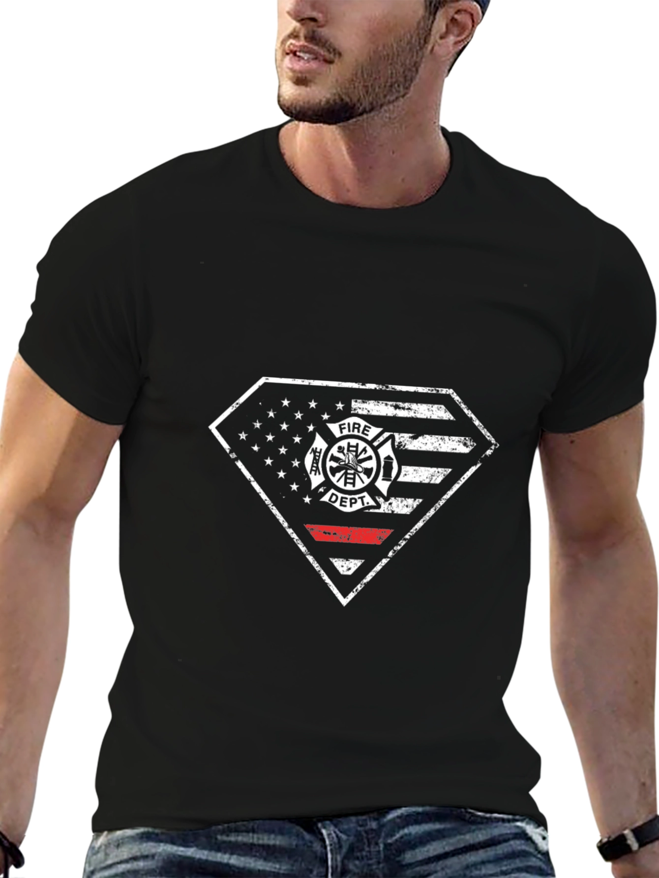 Fire Dept. American Flag Graphic Tee