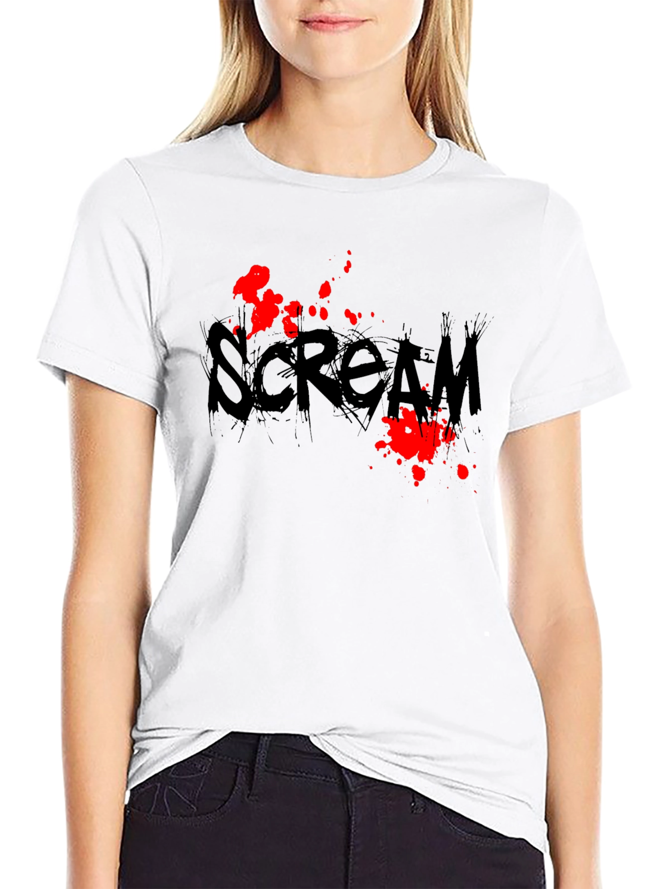 Scream Movie Black Graphic T-Shirt