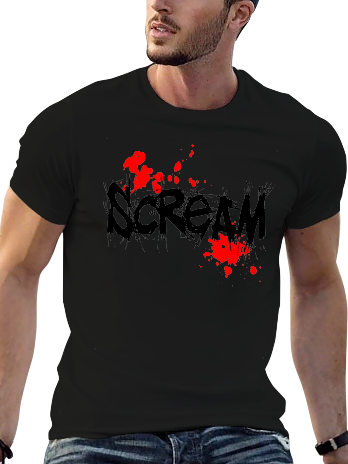 Scream Movie Black Graphic T-Shirt