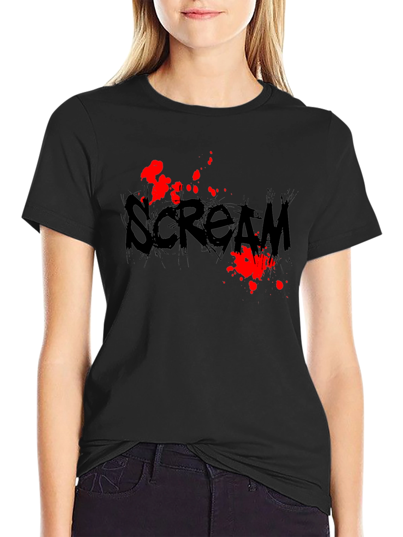 Scream Movie Black Graphic T-Shirt