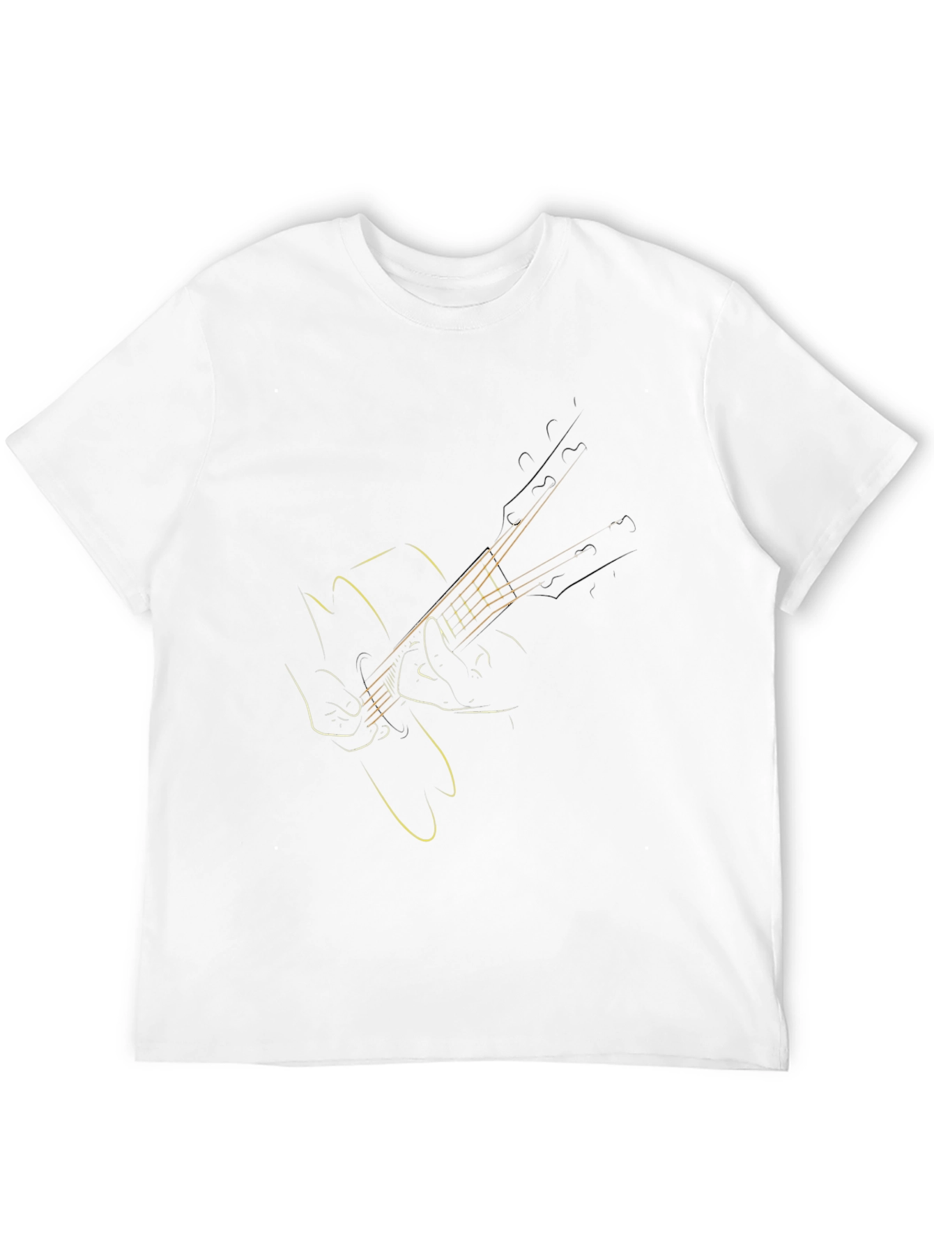 Guitar Outline Graphic Tee - Stylish Musician T-Shirt