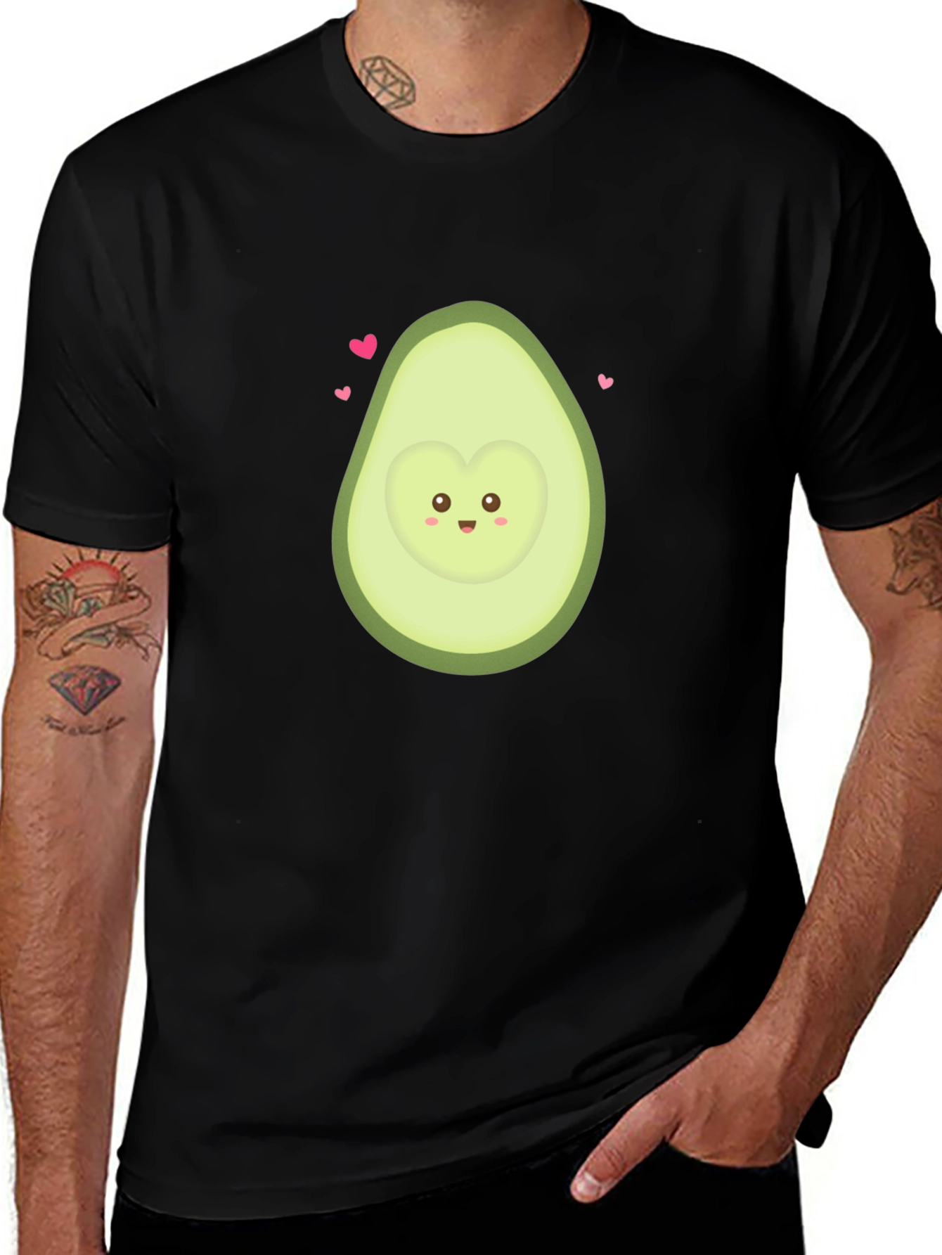 Avocado Heart Graphic T-Shirt - Cute Kawaii Style