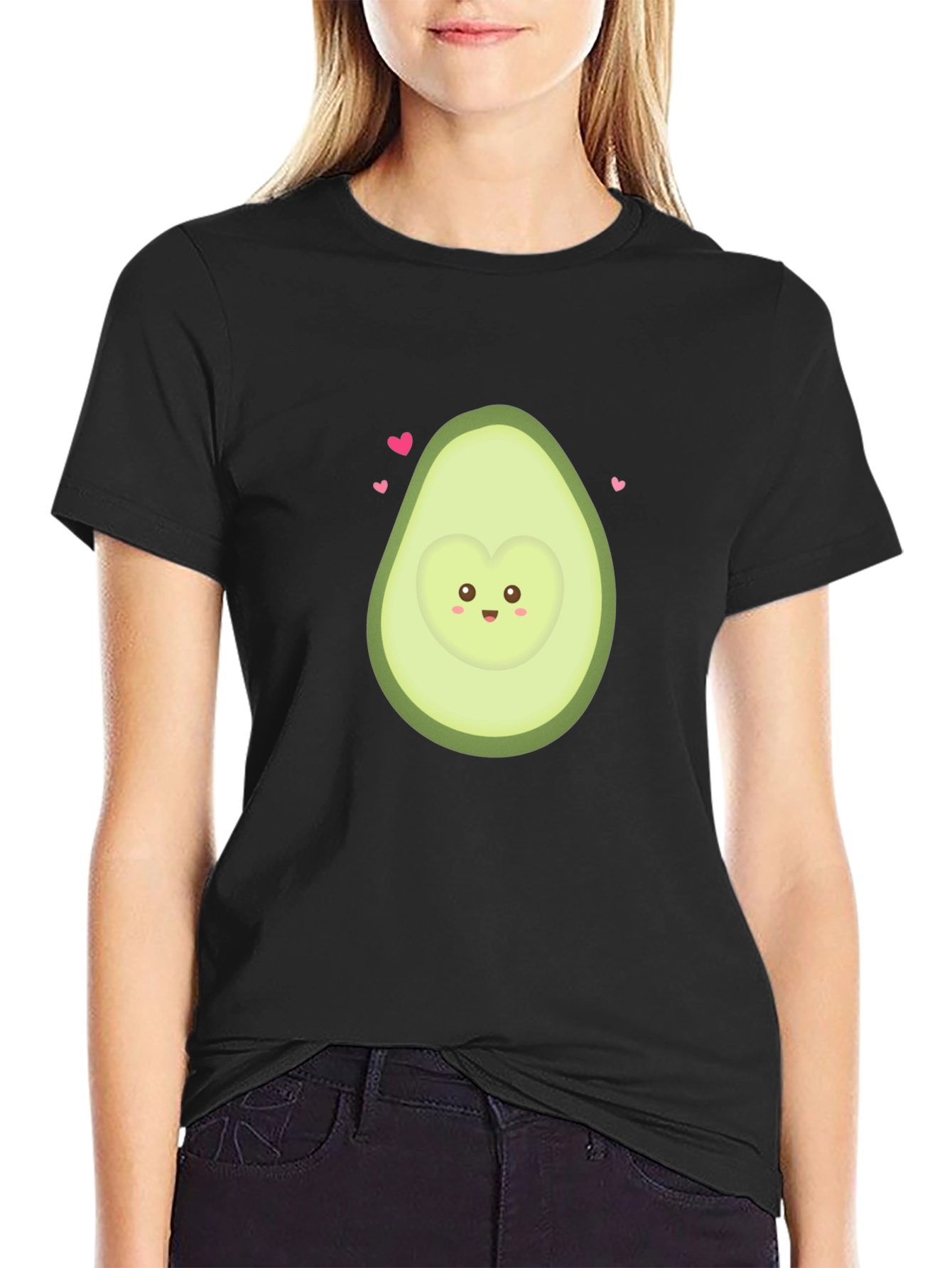 Avocado Heart Graphic T-Shirt - Cute Kawaii Style
