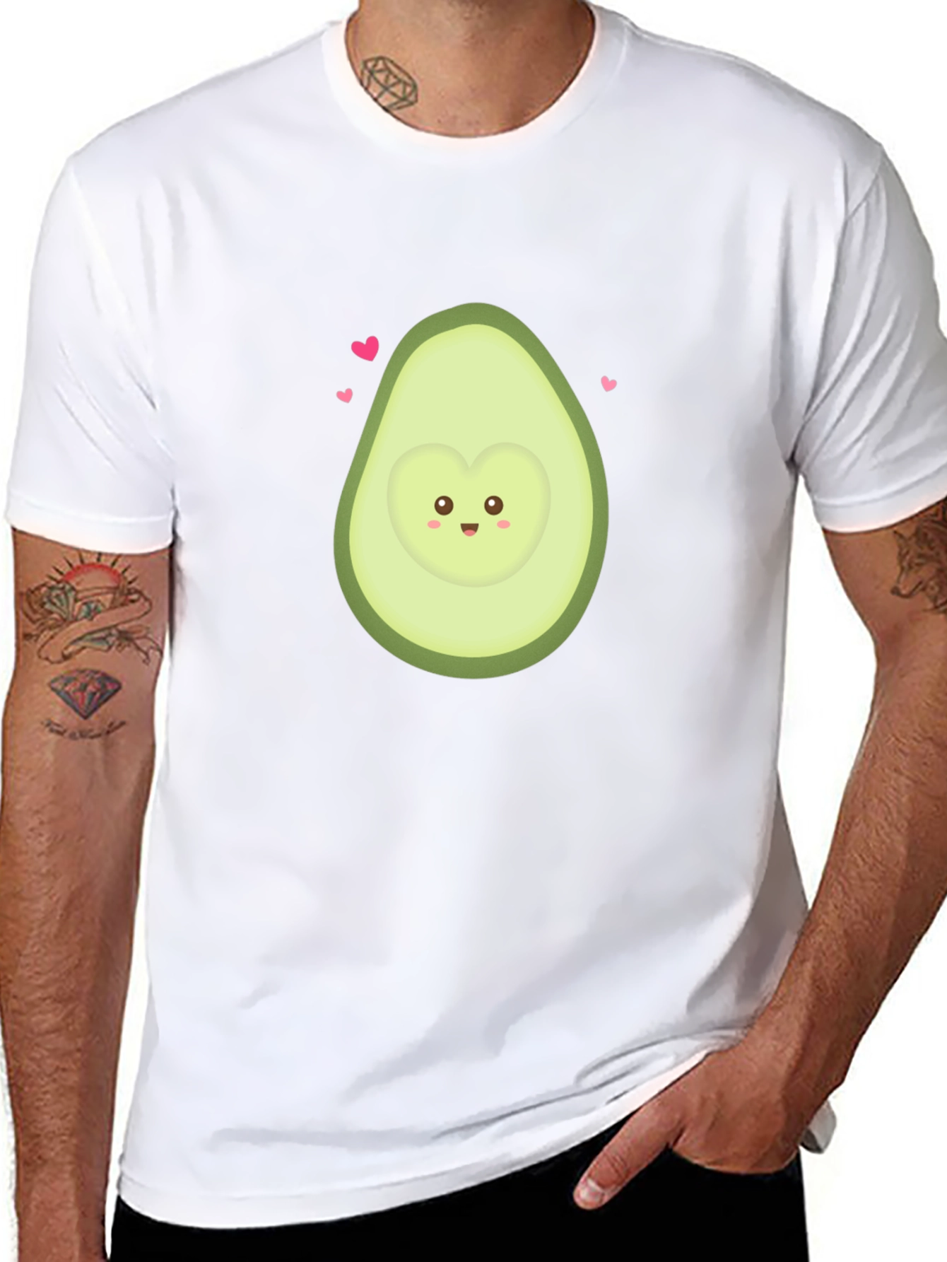 Avocado Heart Graphic T-Shirt - Cute Kawaii Style