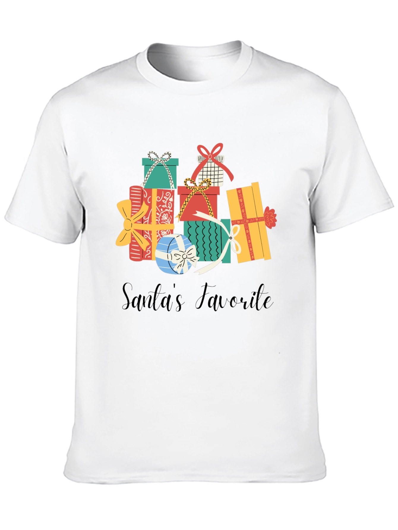 Santas Favorite Gift Stack Graphic Tee
