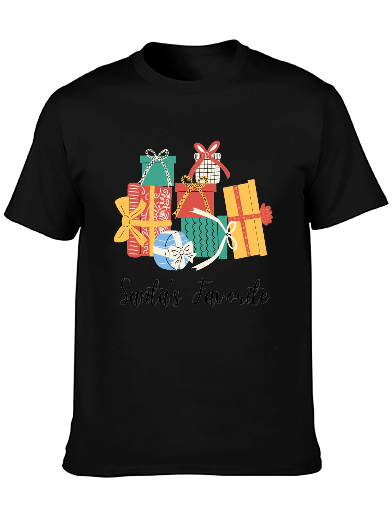 Santas Favorite Gift Stack Graphic Tee