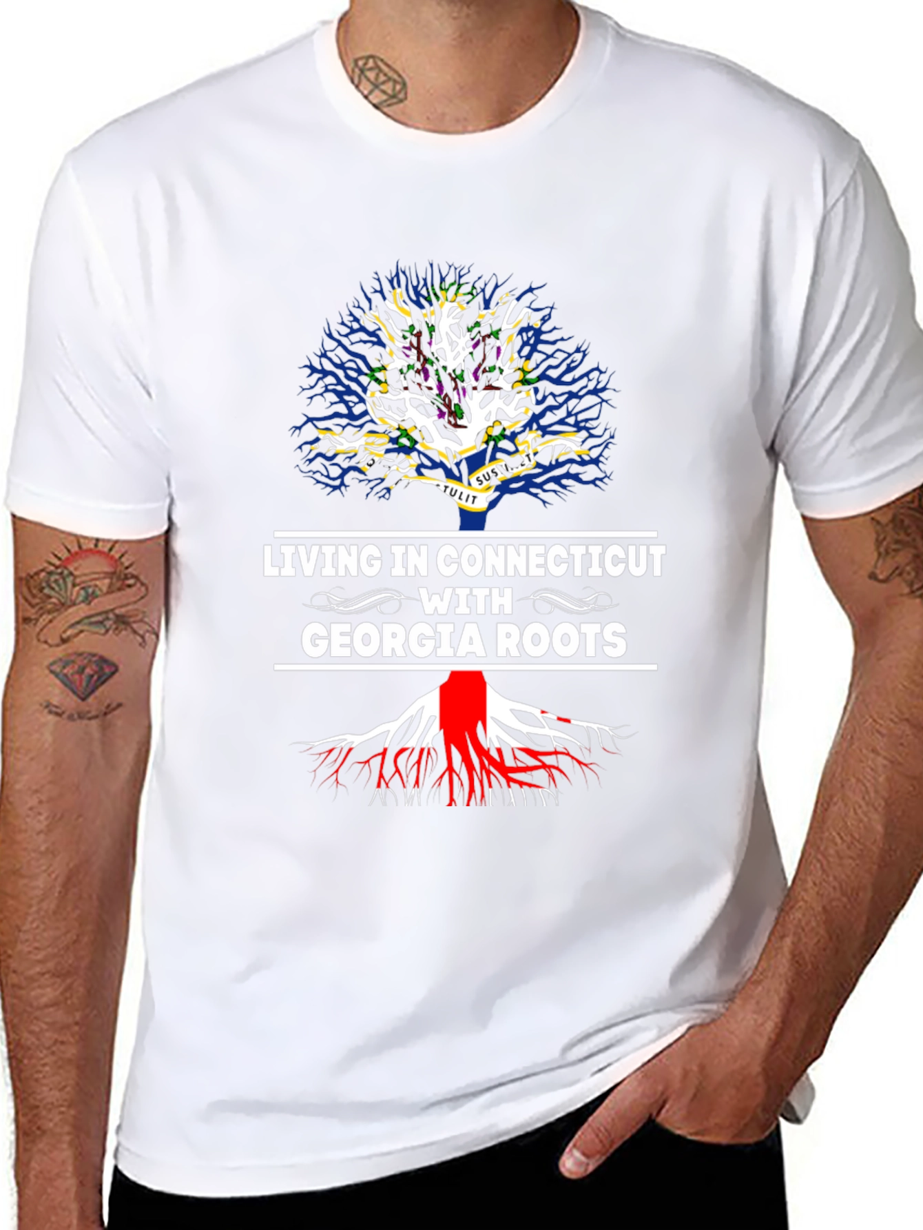 Living in Connecticut with Georgia Roots T-Shirt
