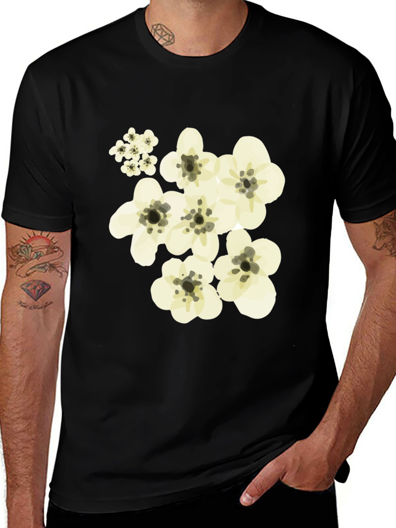 Floral Black T-Shirt - Stylish Casual Wear