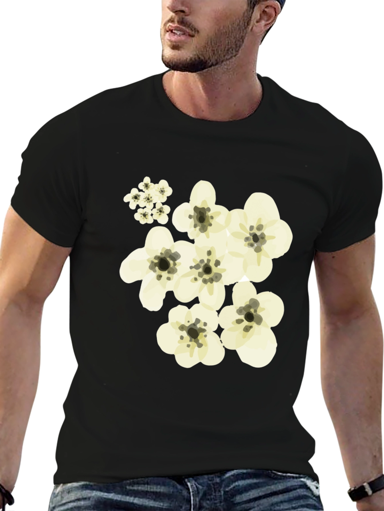 Floral Black T-Shirt - Stylish Casual Wear