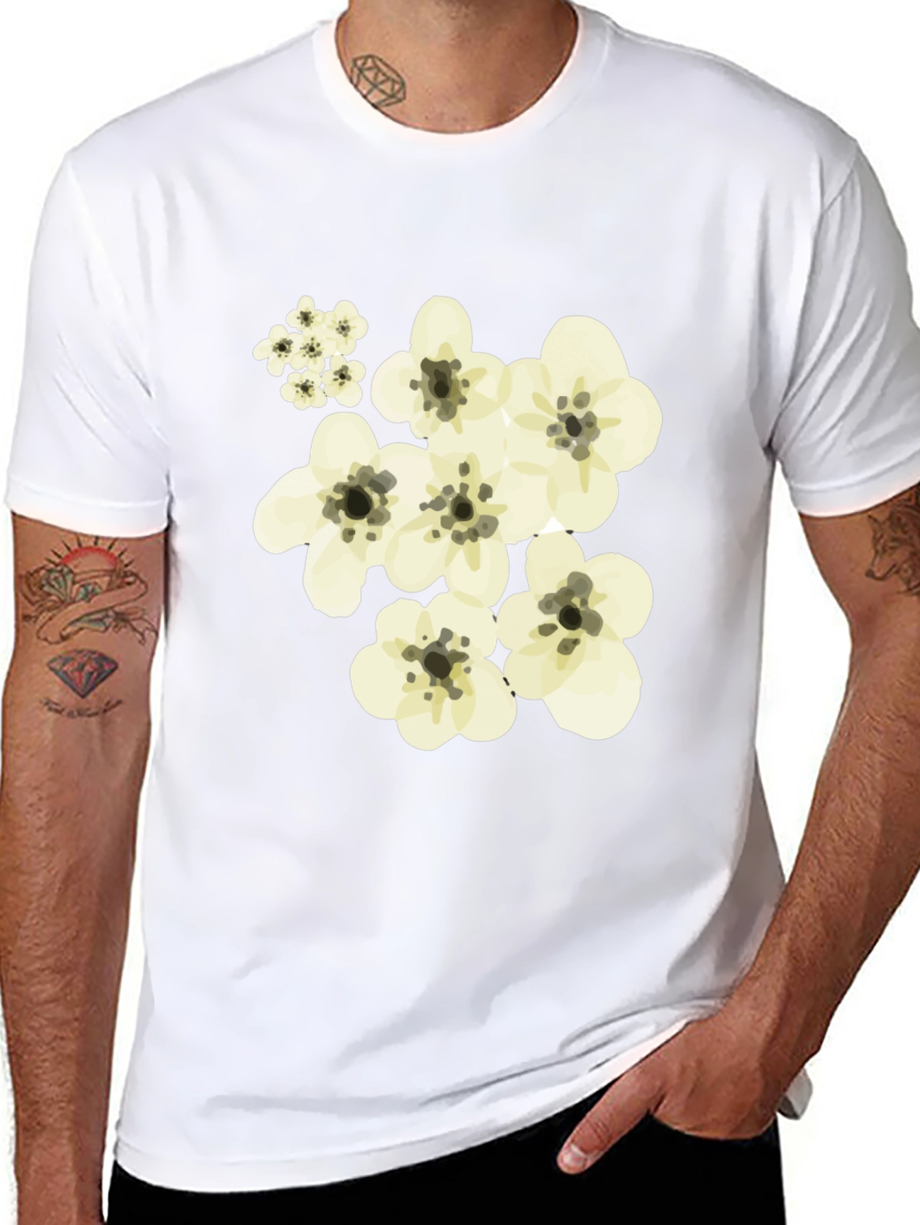 Floral Black T-Shirt - Stylish Casual Wear