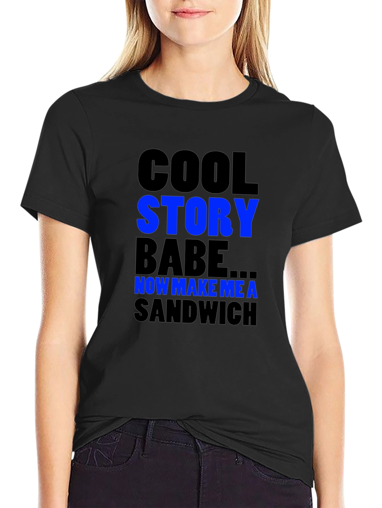 Cool Story Babe Sandwich Mens Black T-Shirt