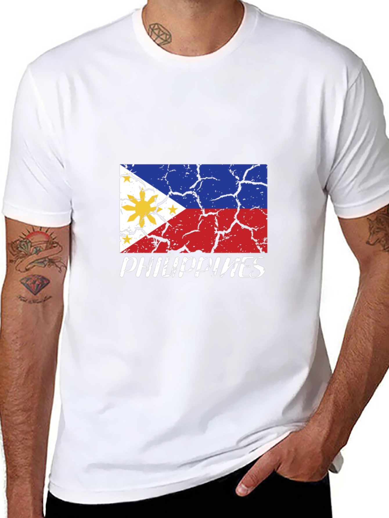 Philippines Flag Distressed T-Shirt
