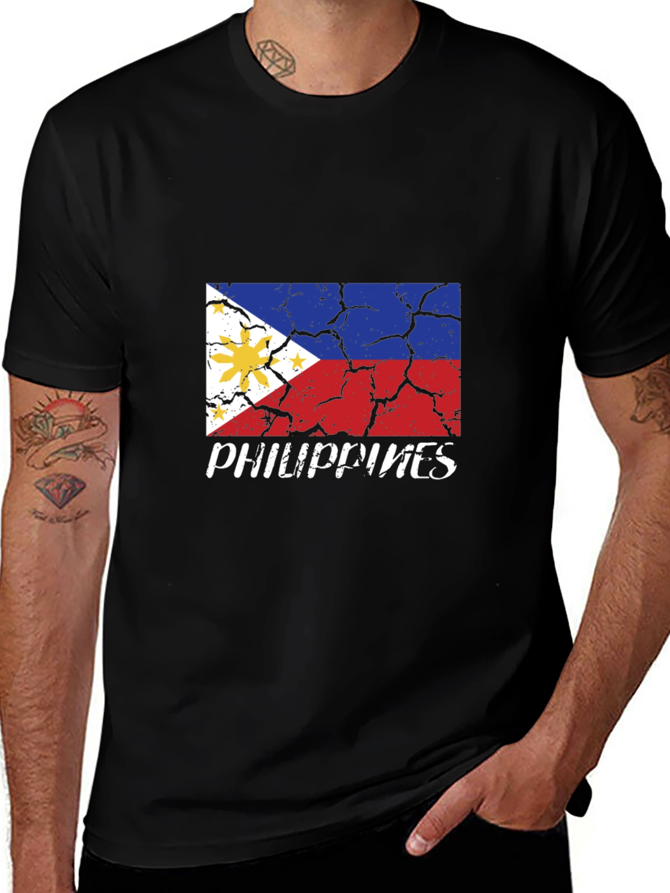 Philippines Flag Distressed T-Shirt