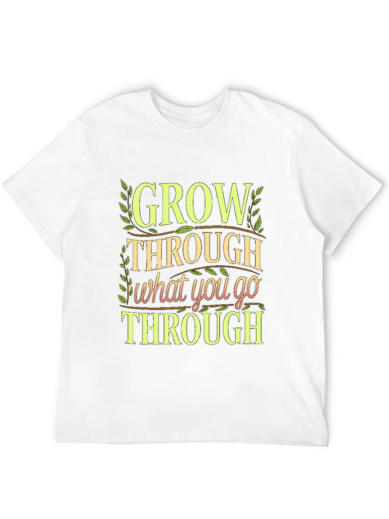 Motivational Grow Through What You Go Through Black Tee