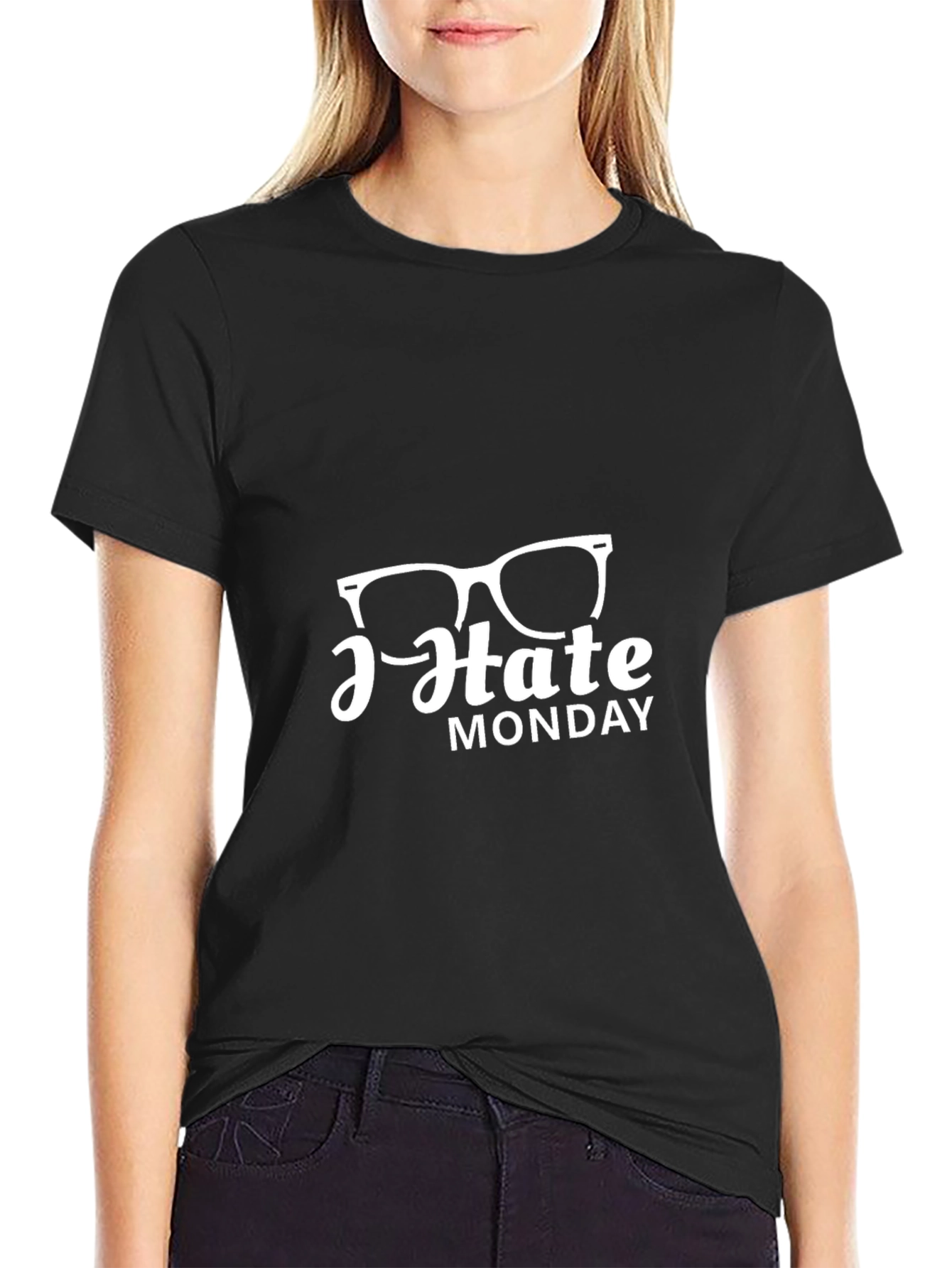 I Hate Monday Graphic Tee - Black Casual T-Shirt