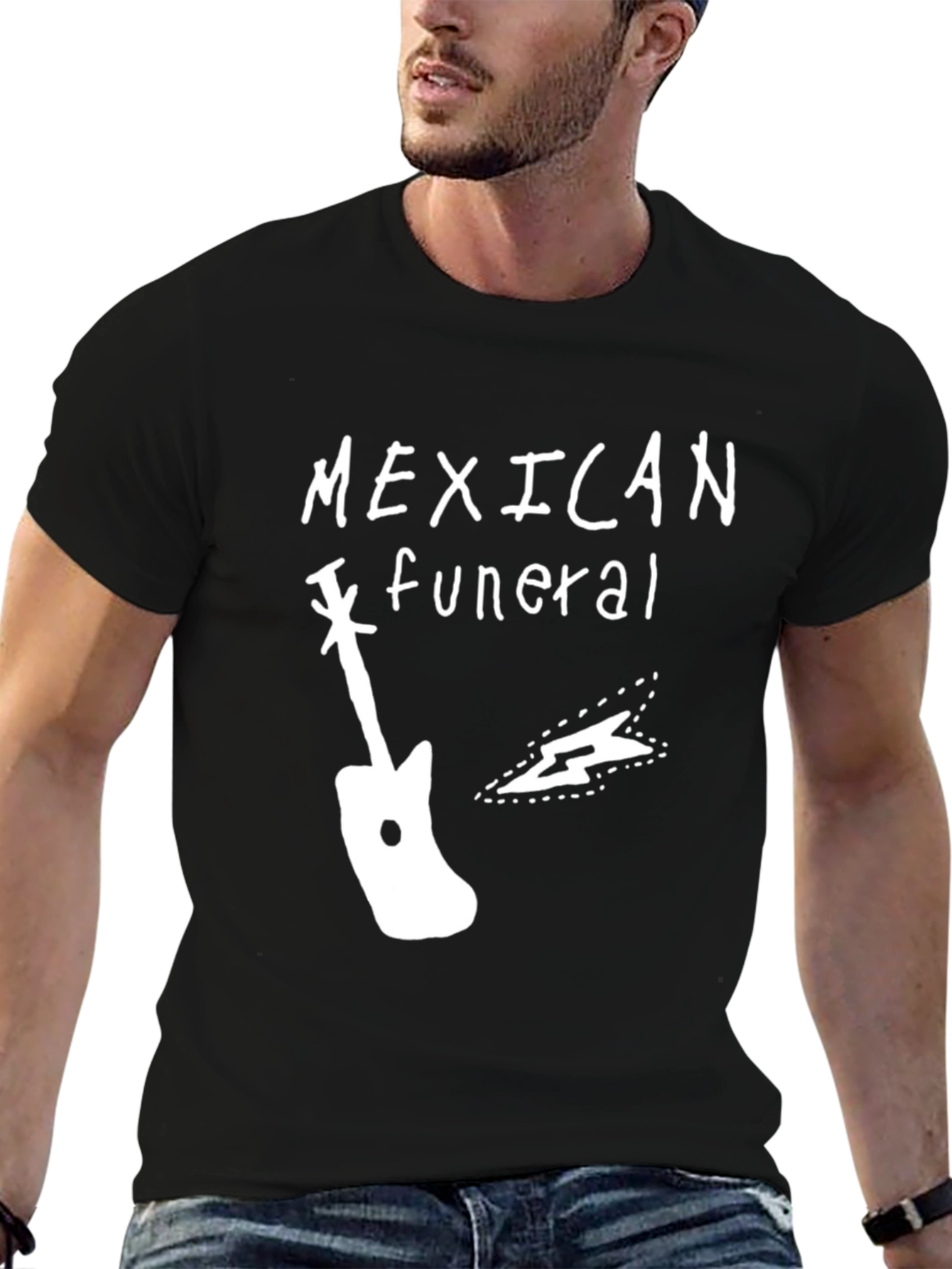 Mexican Funeral Graphic T-Shirt - Black Cotton Blend