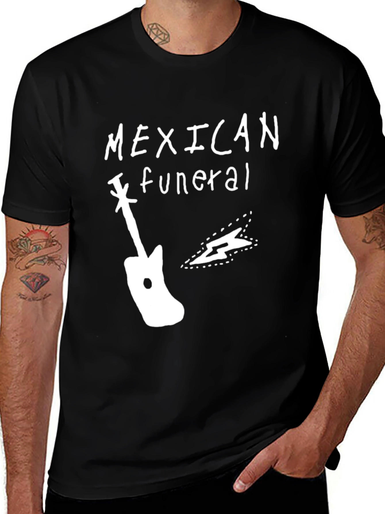 Mexican Funeral Graphic T-Shirt - Black Cotton Blend