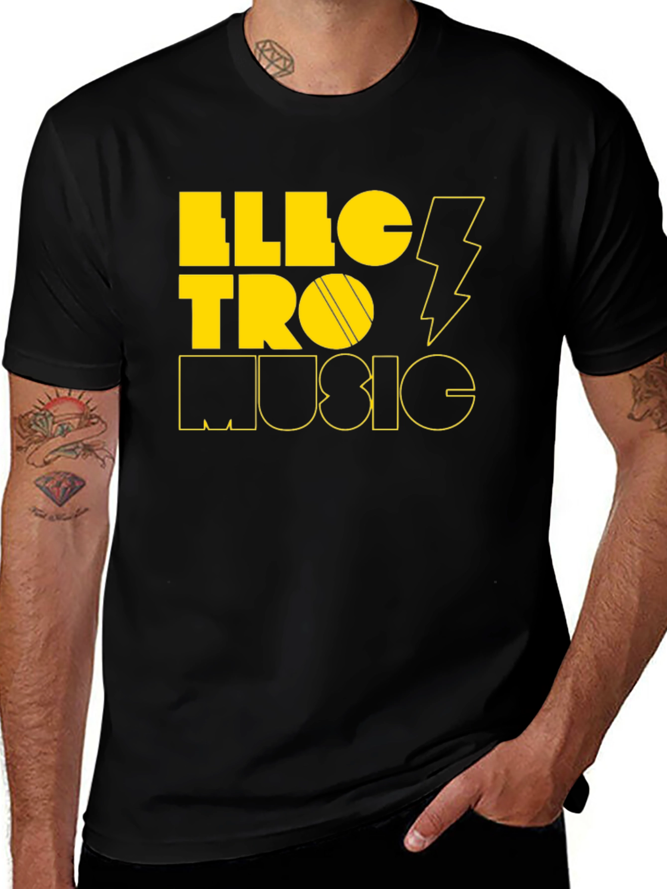 Electro Music Graphic Tee - Stylish Black T-Shirt