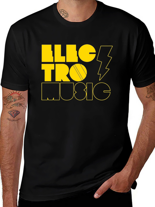 Electro Music Graphic Tee - Stylish Black T-Shirt