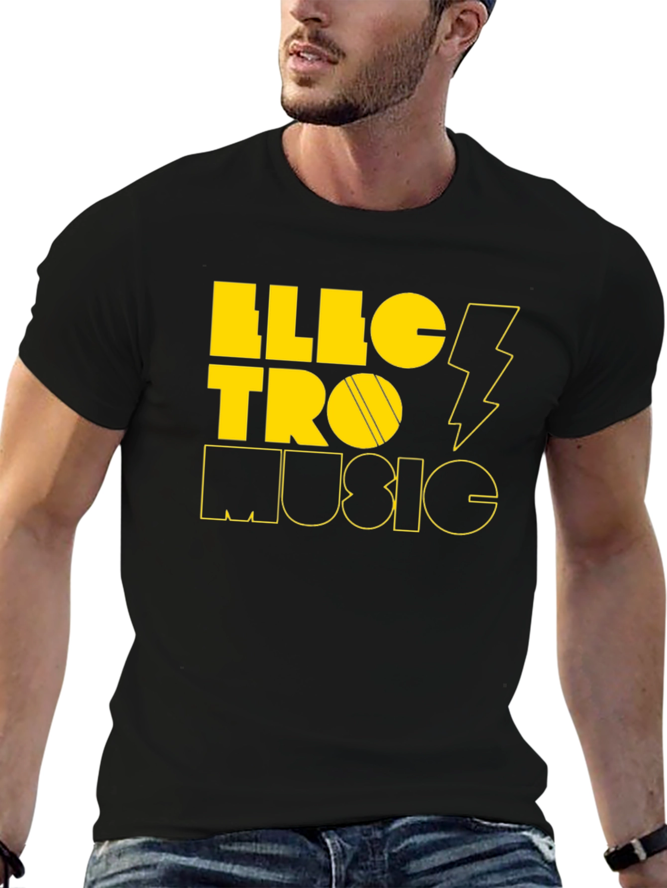 Electro Music Graphic Tee - Stylish Black T-Shirt