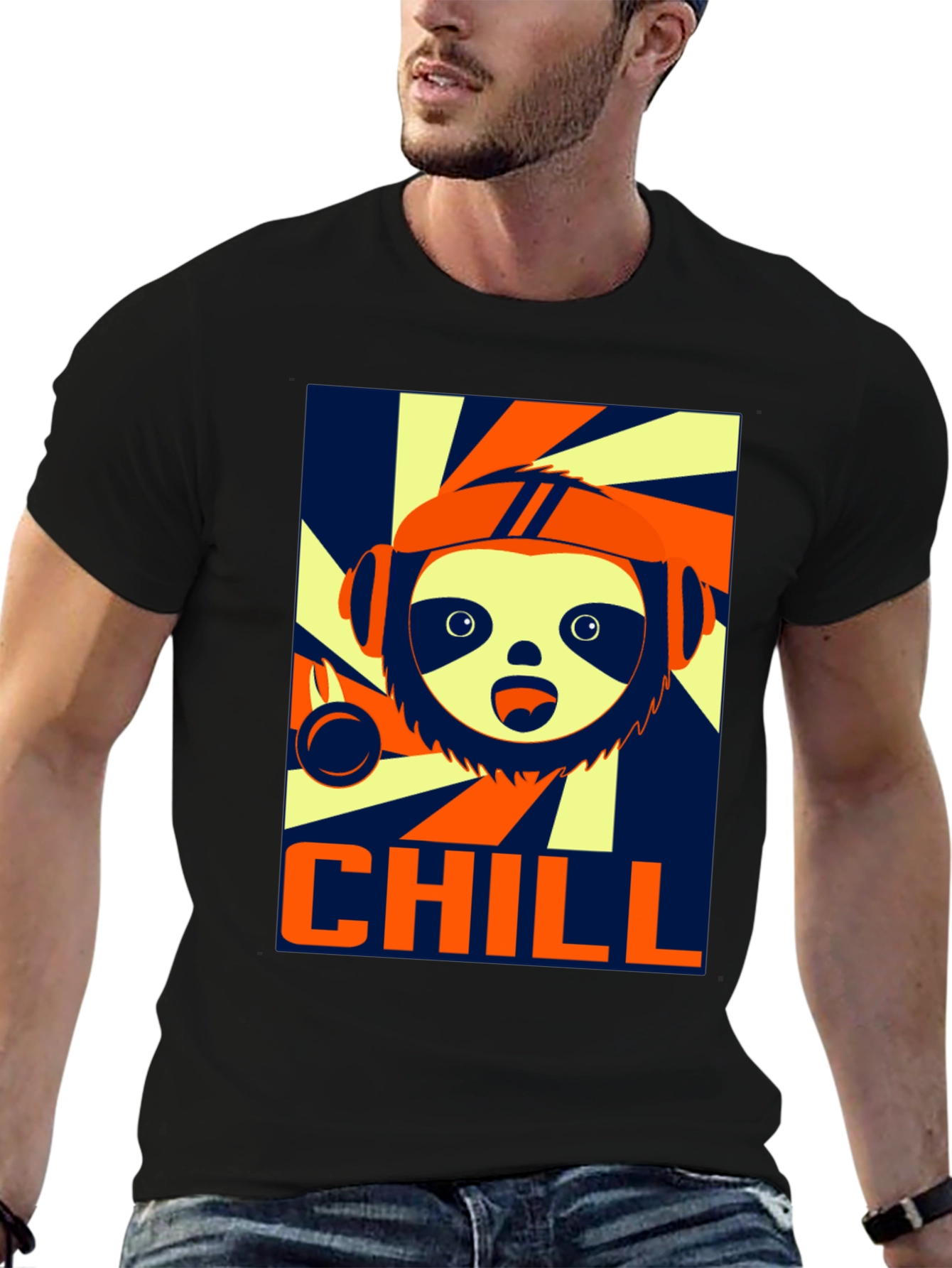 Chill Sloth Graphic T-Shirt - Trendy Relaxed Fit