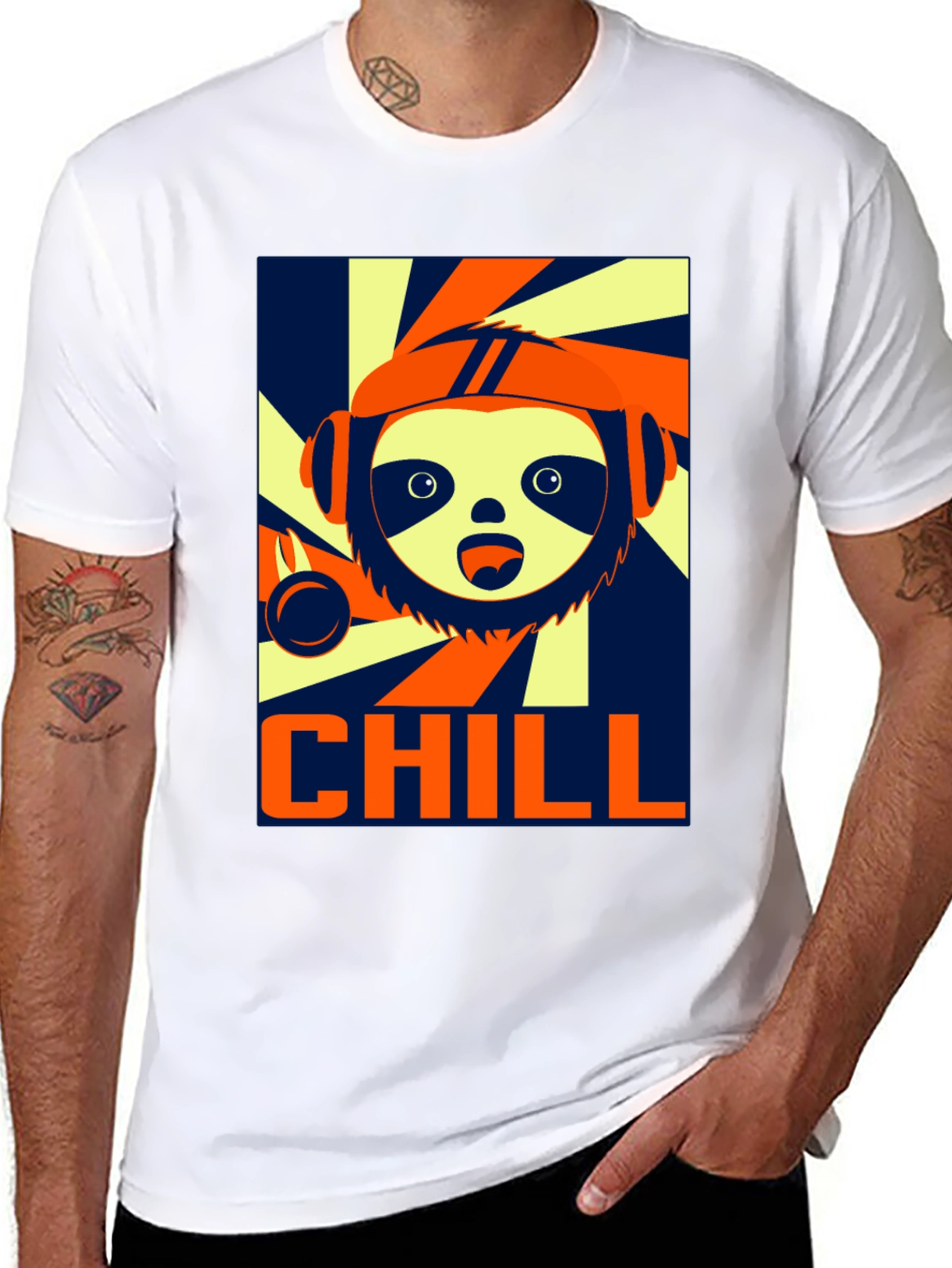 Chill Sloth Graphic T-Shirt - Trendy Relaxed Fit