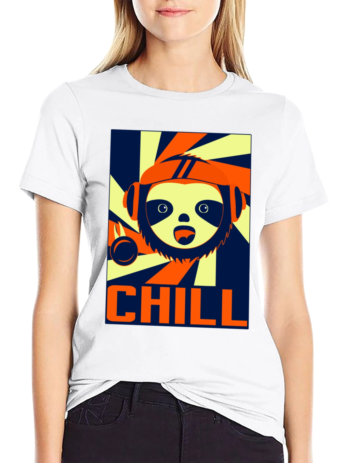Chill Sloth Graphic T-Shirt - Trendy Relaxed Fit