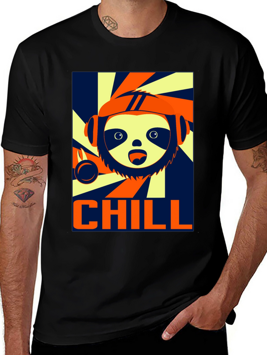 Chill Sloth Graphic T-Shirt - Trendy Relaxed Fit