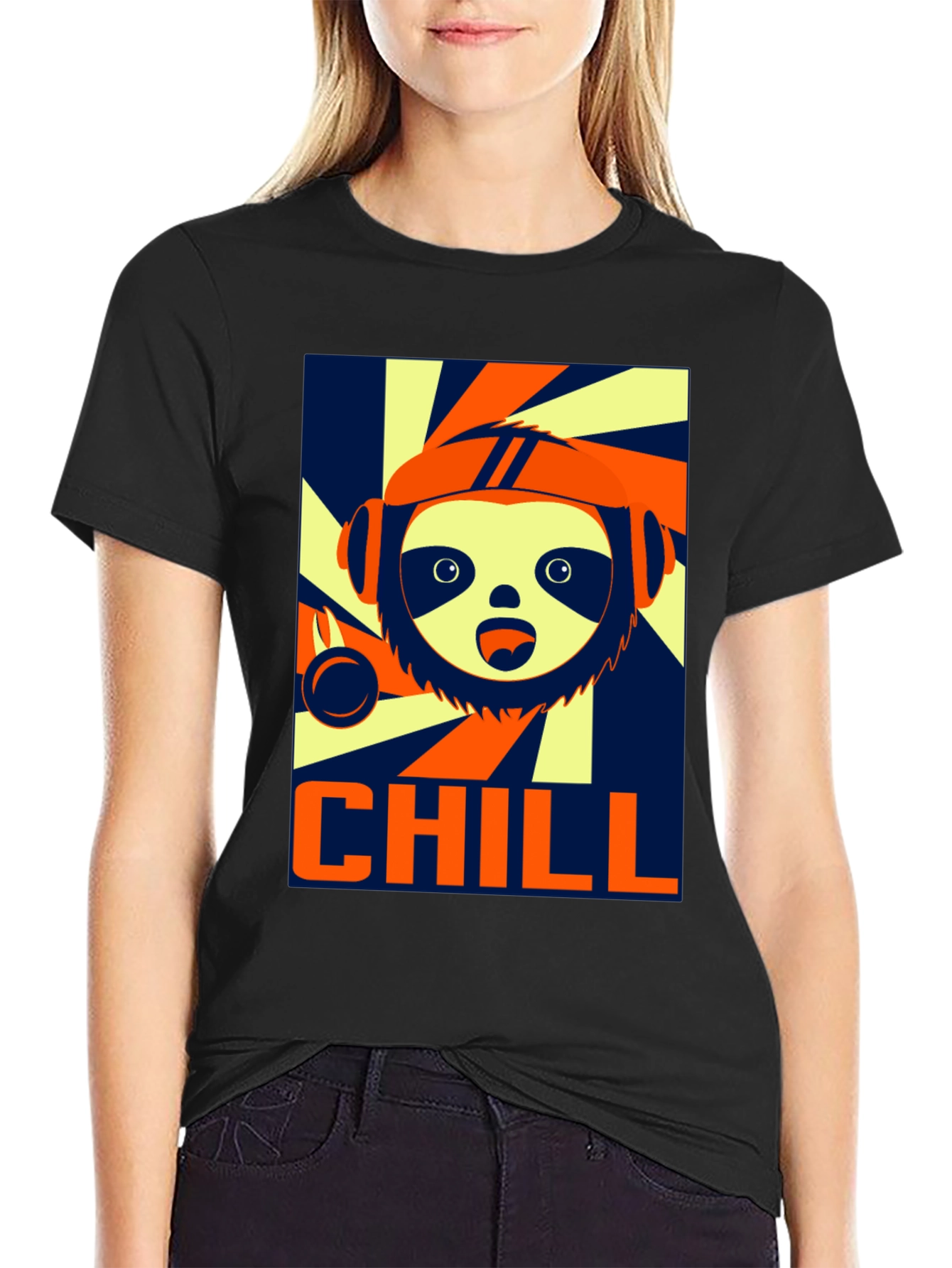 Chill Sloth Graphic T-Shirt - Trendy Relaxed Fit