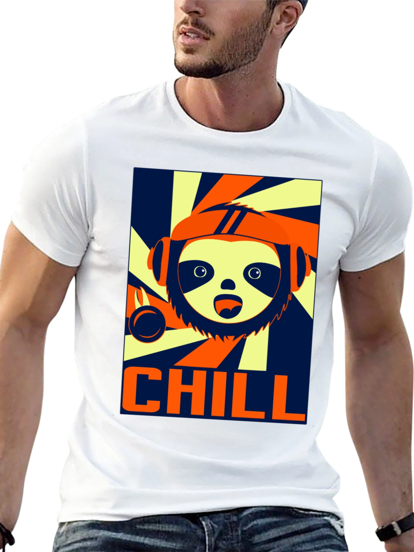 Chill Sloth Graphic T-Shirt - Trendy Relaxed Fit