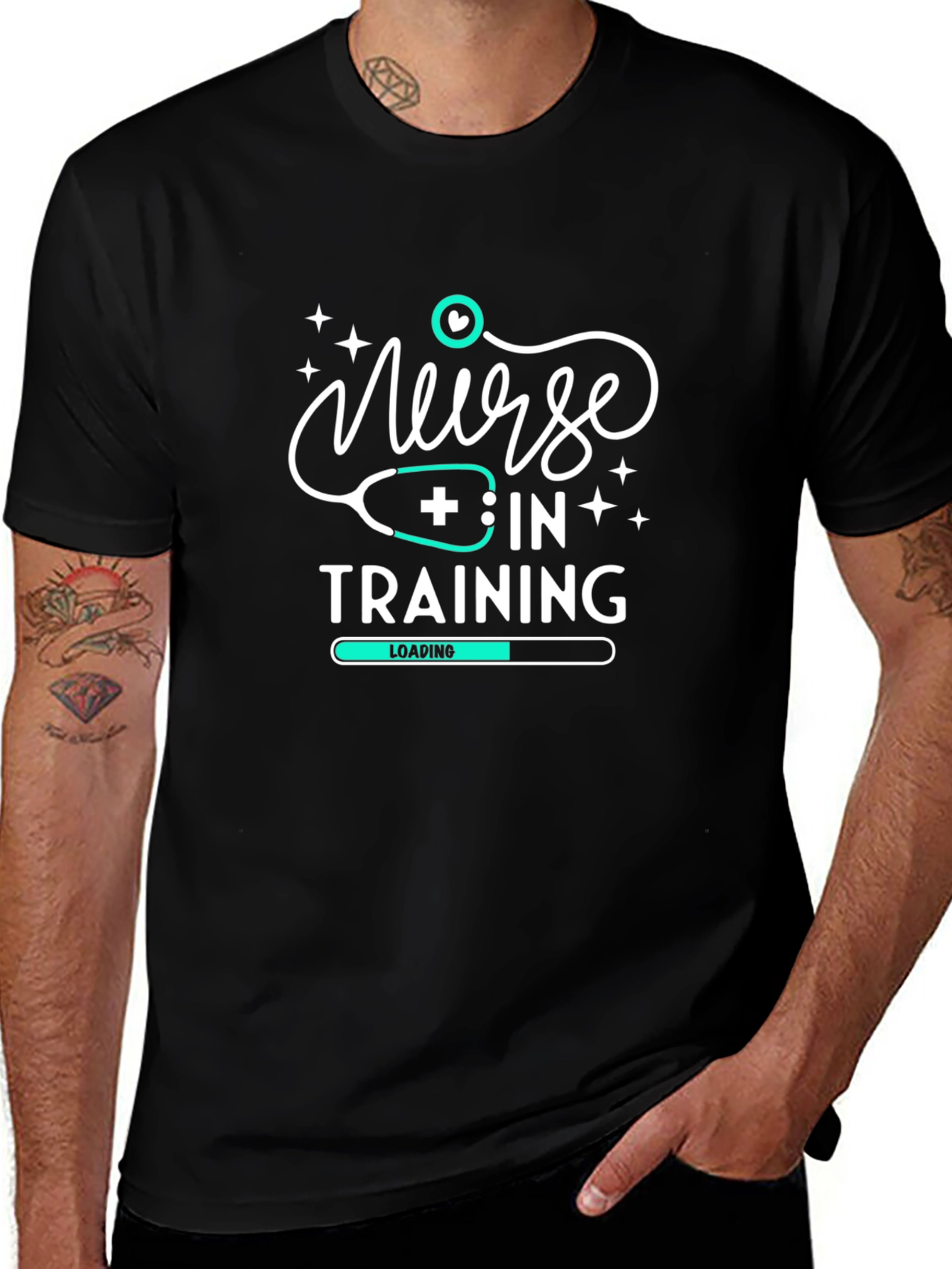 Nurse In Training Graphic T-Shirt - Black Cotton Tee