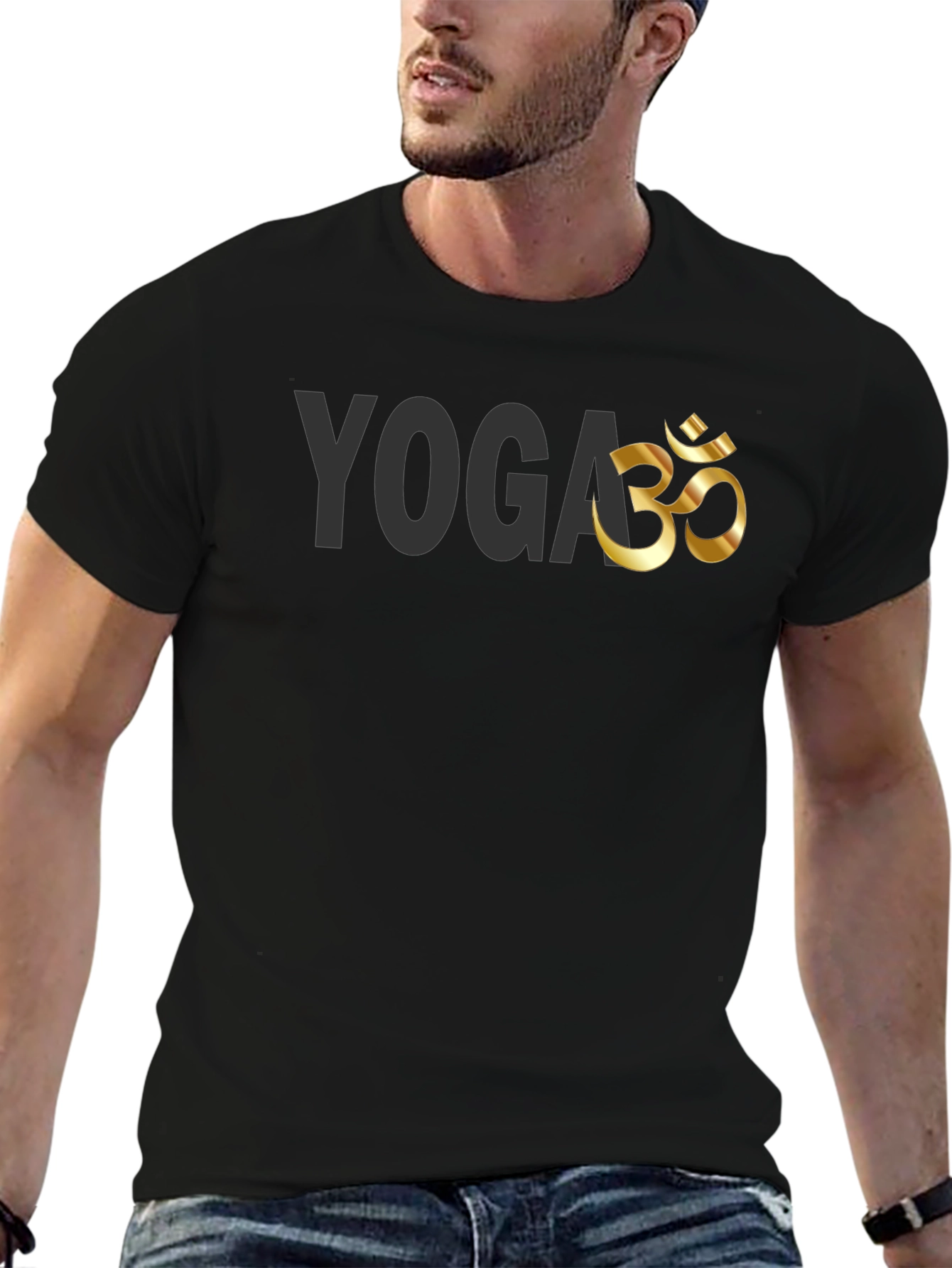 Yoga Om Symbol Graphic Tee - Black