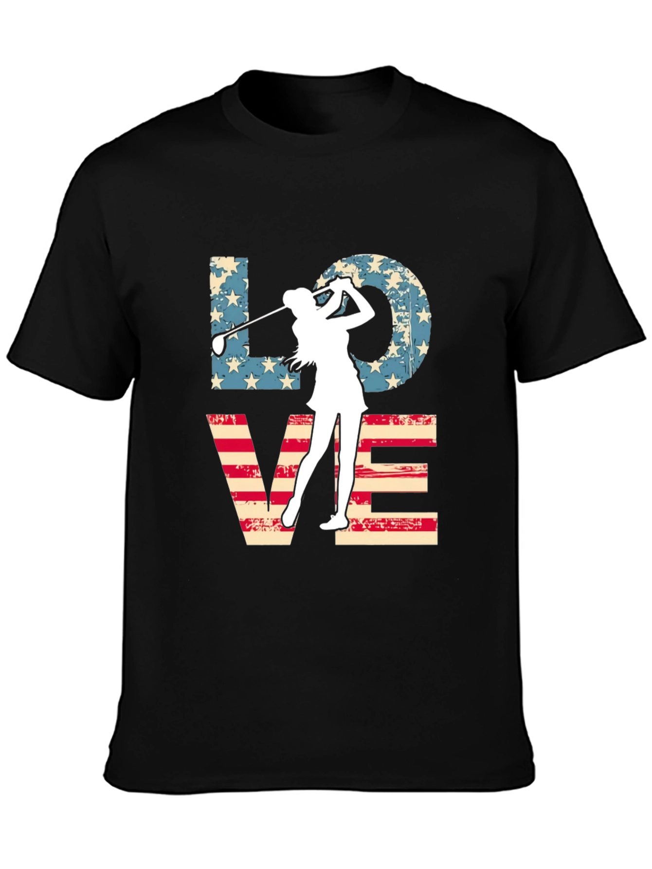 Golf Lover Graphic Tee - Patriotic Design
