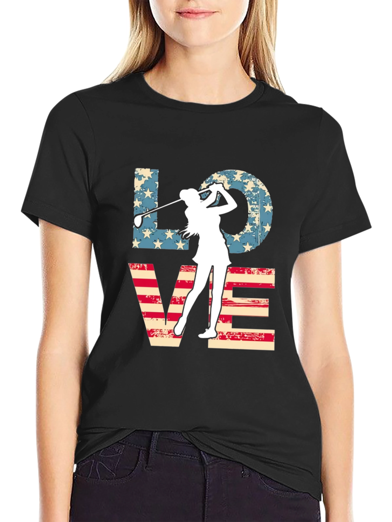 Golf Lover Graphic Tee - Patriotic Design