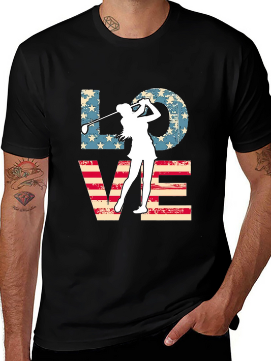 Golf Lover Graphic Tee - Patriotic Design