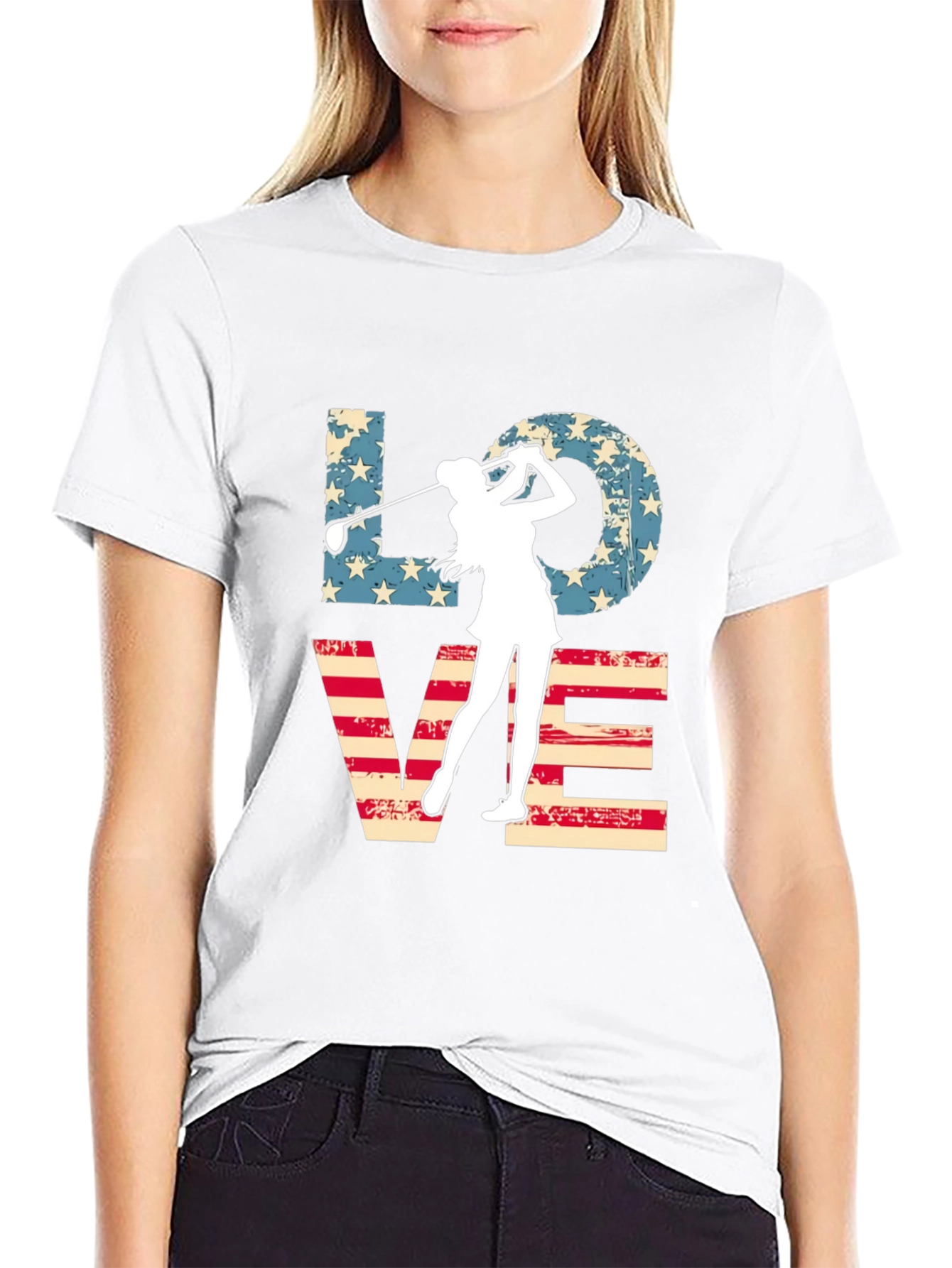 Golf Lover Graphic Tee - Patriotic Design