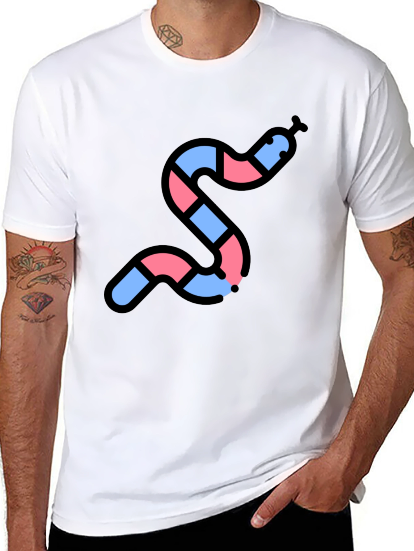 Snake Pattern Tee - Unique Design Comfortable Fit