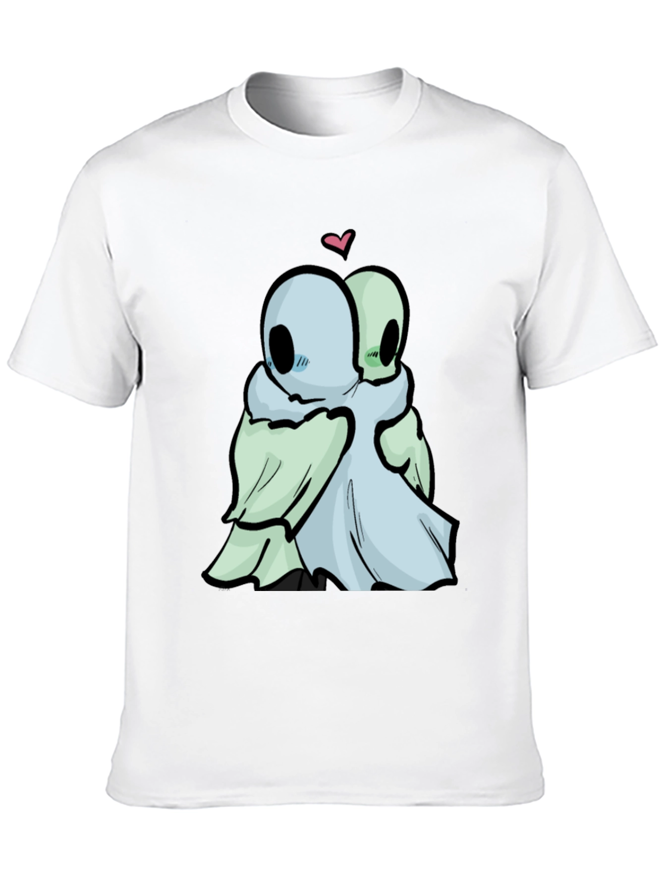 Cute Ghost Hug Black T-Shirt
