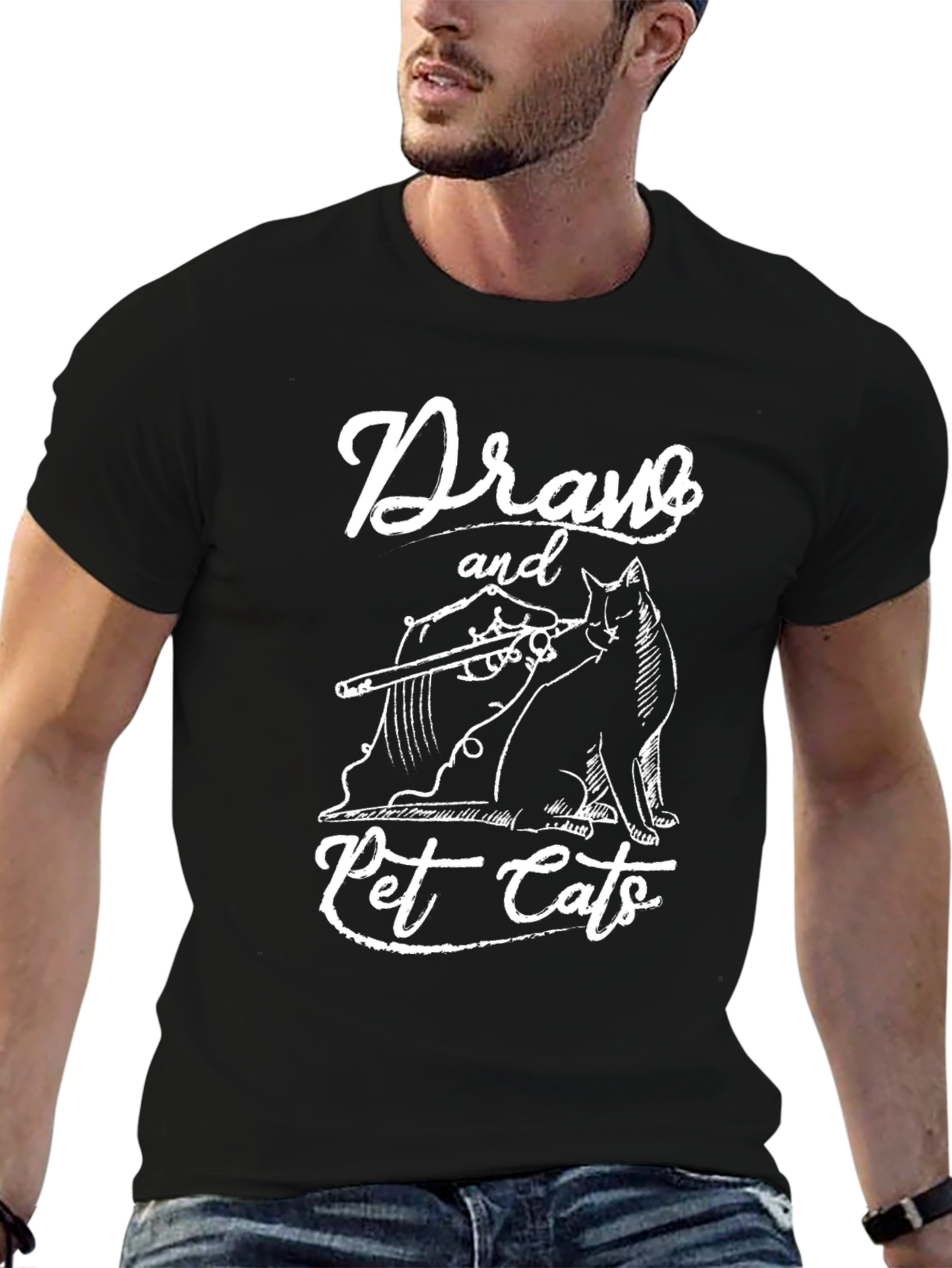 Draw and Pet Cats Graphic T-Shirt