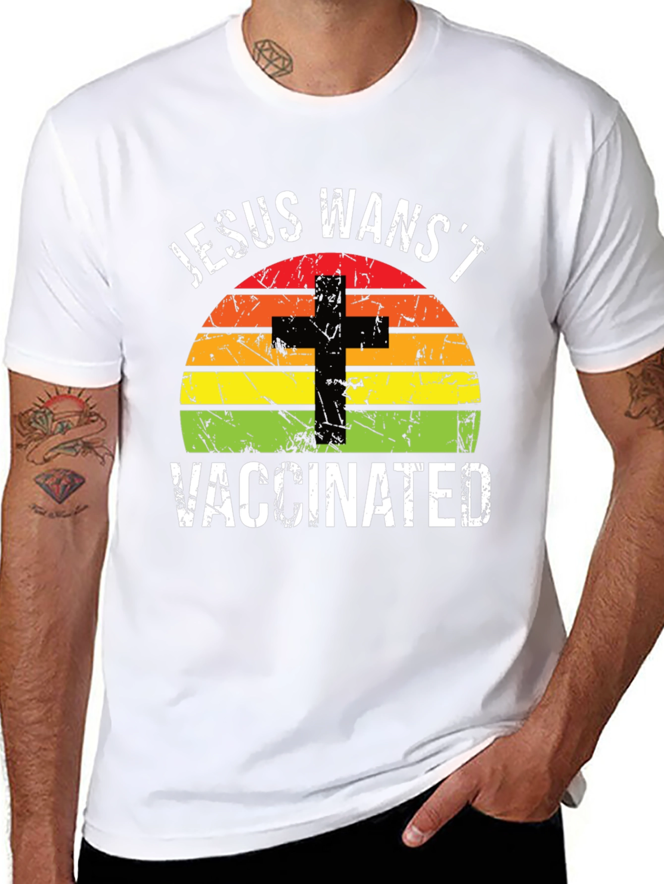 Jesus Wasnt Vaccinated Graphic T-Shirt