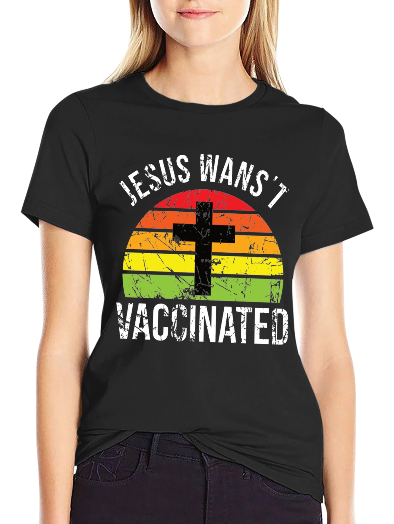 Jesus Wasnt Vaccinated Graphic T-Shirt